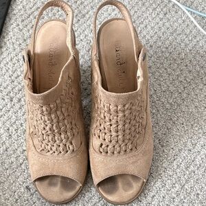 Altar'd State Beige Woven Slingback Heels